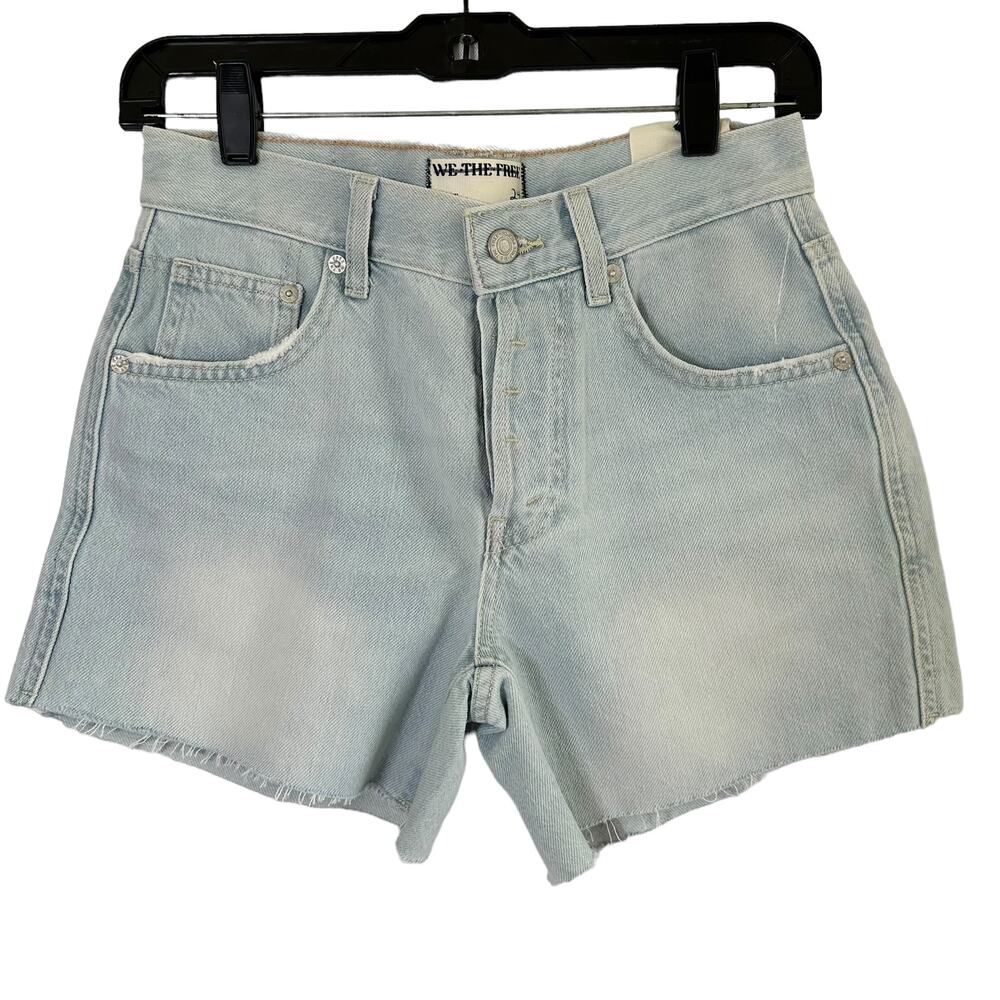 NWT- Free People‎ Ivy Light Wash Mid Rise Button Fly Shorts Size 24 - Picture 3 of 8